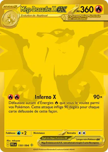 Mega hyper rare mega dracaufeu x gold